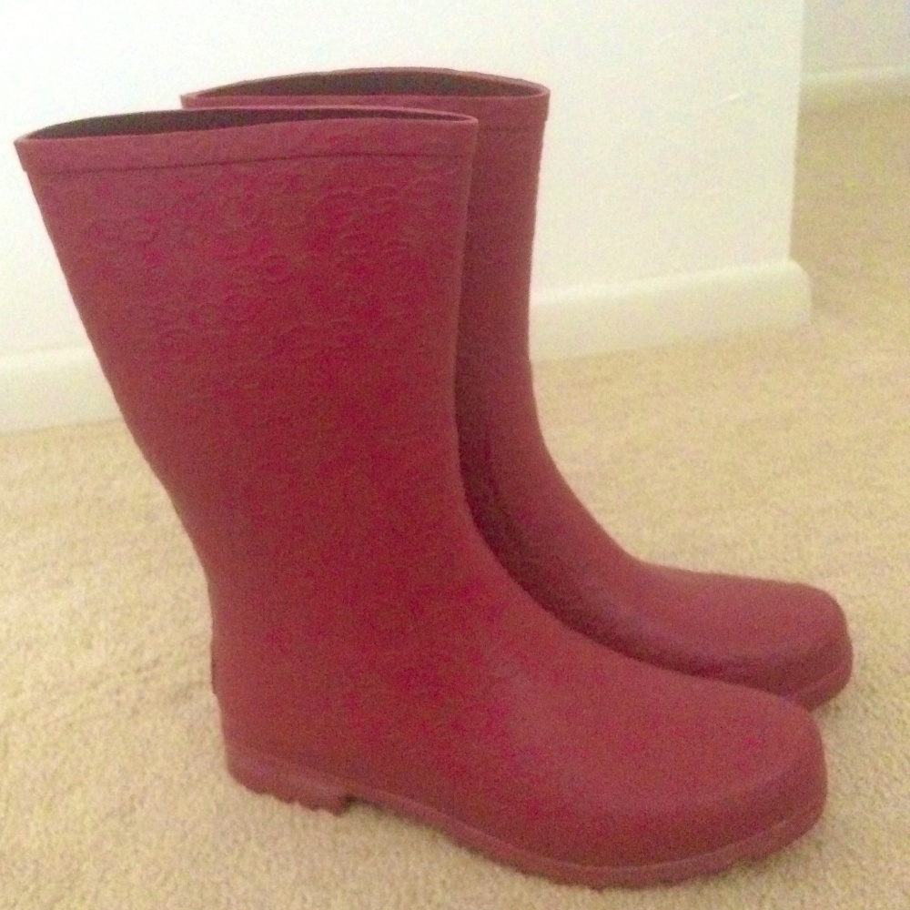 UGG Logo Wilshire Crimson Red Rain Boots-Size 9